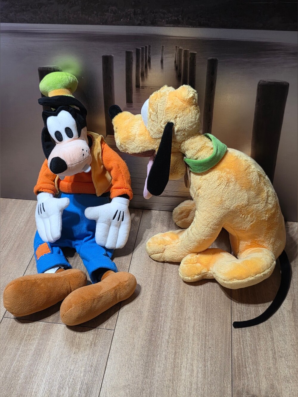 Disney Goofy & Pluto Plush Set - Orange, Blue, Yellow, Green